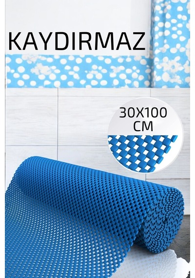 Kaydırmaz Rulo Mat Halı Çekmece Sofra Dolap Kaydırmazı 30x100cm 719208 Belirtilmemiş 60 X 100 Mavi Diğer