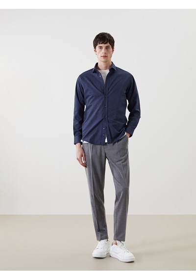 Lcw Vision Lacivert Slim Fit Uzun Kollu Erkek Gömlek
