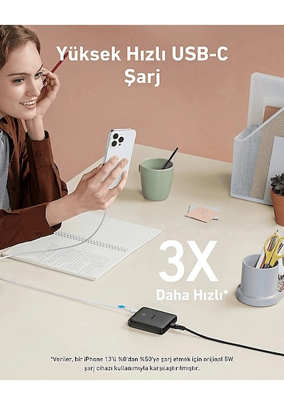 Anker 543 65 W Çoklu Şarj Cihazı Siyah