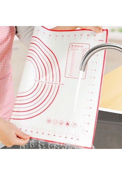 Kırmızı Silikon Pişirme Mat Ölçekli Yapışmaz Haddeleme Hamur Mat Yüksek Kaliteli Pasta Pedi Yoğurma Hamur Araçları Mutfak Aksesuarları 40x50cm