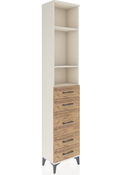 Arges Dolap 3 Raflı 5 Çekmeceli 44x30x221 Aytaşı-çam Aytaşı