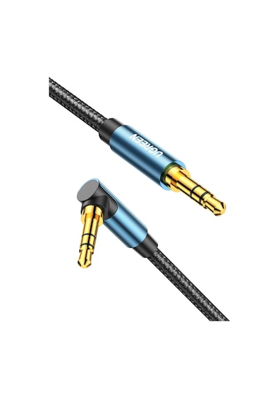 Ugreen 90 Derece L Tipi 3.5 Mm Aux Ses Kablosu, Mavi, 1 Metre, 60179