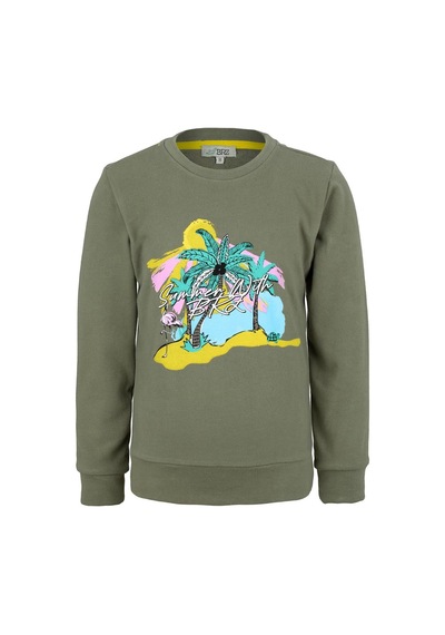 Brz Kids Palmiye Baskılı Kız Çocuk Sweatshirt-haki Haki