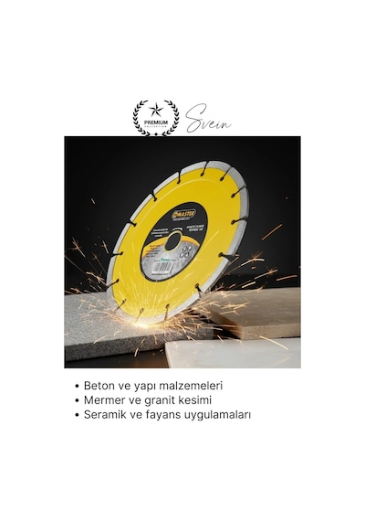 Mermerkesici 180 Mm Soketli Elmas Beton Kesme Diski Profesyonel Mermer Seramik Taş Fayans Granit