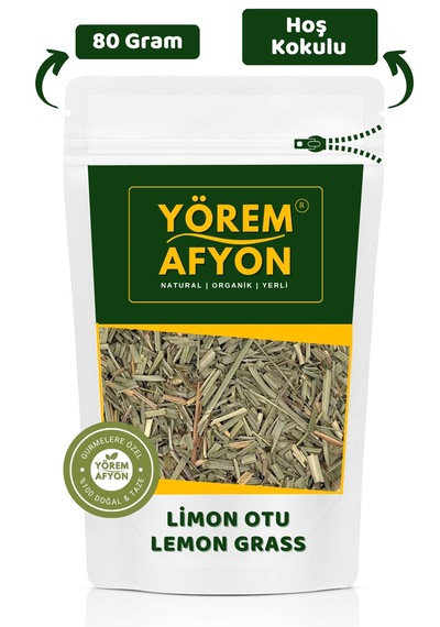 Yörem Afyon Doğanın Ferah Nefesi Limon Otu, Lemon Grass, Cymbopogon Citratus 80gr.