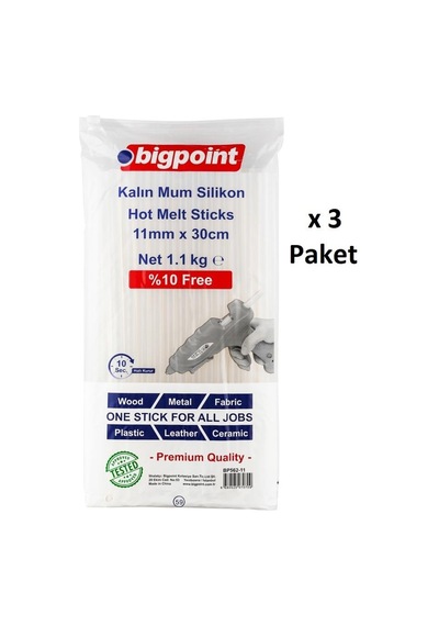 Bigpoint Mum Çubuk Silikon Kalın 11mm X 30cm 1.1 Kilogram X 3 Paket