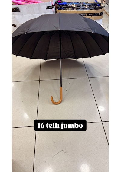 Rainwalker Jumbo Şemsiye 16 Telli Siyah