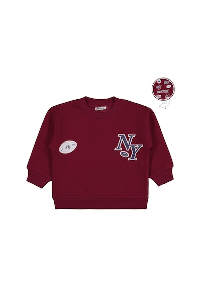 Civil Boys New York Baskılı 2-5 Yaş Sweatshirt - Bordo
