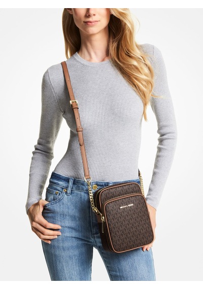 Michael Kors Jet Set Travel Kadın Logolu Çapraz Omuz Çantası 35f1gtvc2b Kahverengi