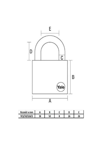 Yale Essential Serisi 50 Mm Prinç Sarı Asma Kilit