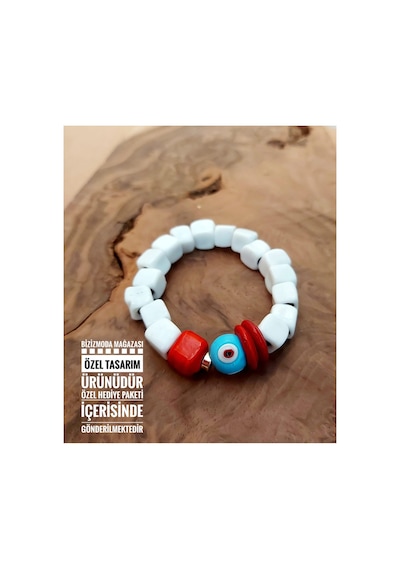 Cam Bodrum Boncuk Charm Murano Nazar Boncuk Bileklik Nazar Boncuklu Bileklik Beyaz 90180762