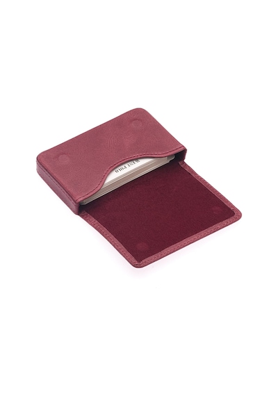 Westpolo Eskitme Hakiki Deri Unisex Tek Bölmeli Kartlık - Bordo Bordo
