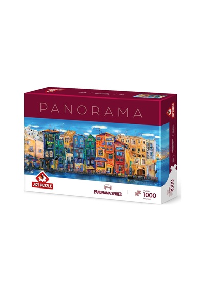 Renkli Kasaba 1000 Parça Panorama Puzzle