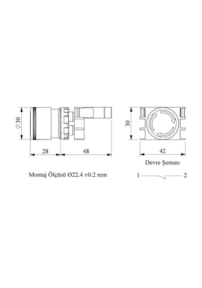 Emas B200e30 B Acil Stop Silindirik 30 Mm