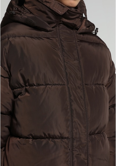 Colin's Colins Regular Fit Kapüşonlu Fermuarlı Astarlı Suya Dayanıklı Kadın Kahverengi Mont Cl1082242 Q1.v1 Dbr Koyu Kahverengi