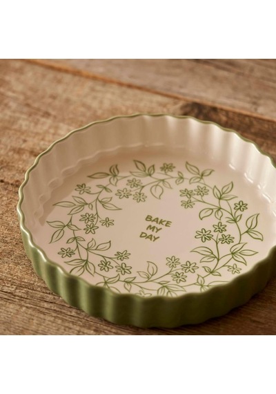Tr Floral Stoneware Fırın Kabı Beyaz 26x5 Cm Genel