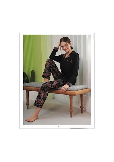 Miss Klein Kadın Büyük Beden Gömlek Yaka Pamuklu Likralı Kısa Kol Pijama Takımı 1136 - 1 Adet Siyah Miss Klein Kadın Büyük Beden Gömlek Yaka Pamuklu Likralı Kısa Kol Pijama Takımı 1136 - 1 Adet Siyah