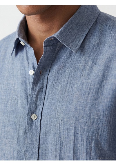 Lcw Vision İndigo Regular Fit %100 Keten Erkek Gömlek
