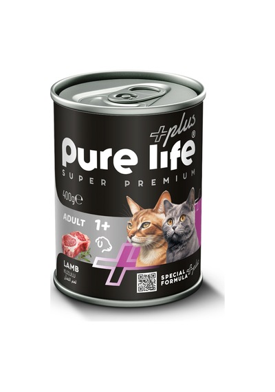 Purelife Plus Kuzu Etli Yetişkin Kedi Konserve Mama 400gr