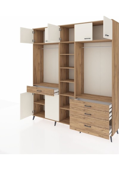 Hyperion Dolap 11 Raflı 4 Çekmeceli 2 Askılı 220x44x243 Çam-aytaşı/çam Aytası/atlas Çam Hyperion Dolap 11 Raflı 4 Çekmeceli 2 Askılı 220x44x243 Çam-aytaşı/çam Aytası/atlas Çam