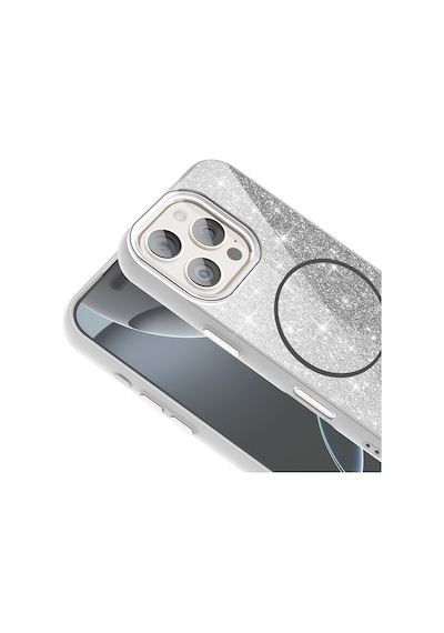Ardemix Apple Uyumlu iPhone 16 Pro Max Kılıf Magsafe Şarj Özellikli Parlayan Simli Okso Kapak - P Pembe