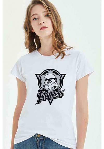 Storm Trooper Baskılı Beyaz Kadın Tshirt (534306801)