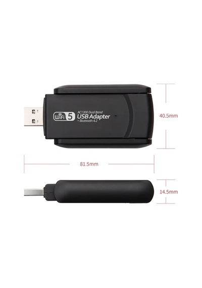 Wireless Adaptör Wifi Ağ Kartı Masaüstü Bilgisayar Pc İle Uyumlu 2,4g 5g Destekler 1300mbps Usb 3.0 Dual Band Usb Adapter 2,4ghz-5,82ghz Ac1300