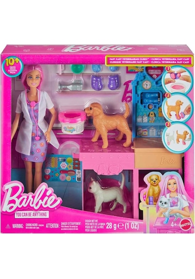 Barbie'nin Veteriner Kliniği Bebek Ve Aksesuarlar Oyun Seti Jfx93