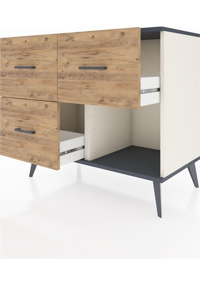 Hyperion Şifonyer 3 Çekmeceli 88x44x80 Aytaşı-antrasit/çam Antrasit/çam Hyperion Şifonyer 3 Çekmeceli 88x44x80 Aytaşı-antrasit/çam Antrasit/çam