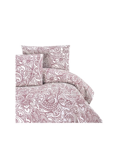 Menderes Home Cotton Collection Ranforce Tek Kişilik Nevresim+yastık Şal Bordo
