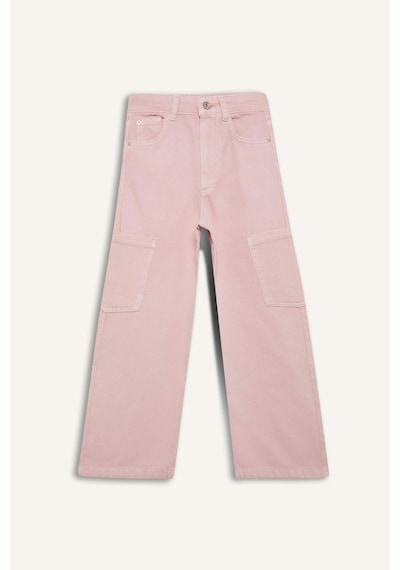 DeFacto Kız Çocuk Wide Leg Kargo Geniş Paça Jean Pantolon C0451A825SMPN122 Pembe