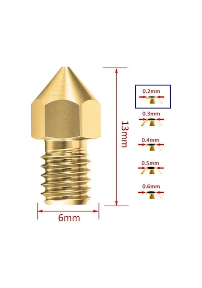 3d Yazıcı-printer Mk8 0.2mm Pirinç Nozzle