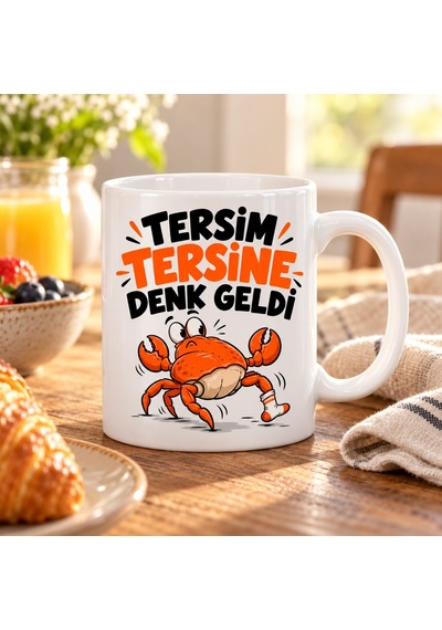Ters Gün Tasarımlı Porselen Kupa - Model 730 Diğer