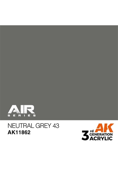 Ak Interactive 11862, 17 Ml. 3gen Neutral Grey 43 Aircraft Maket Boyası Standart