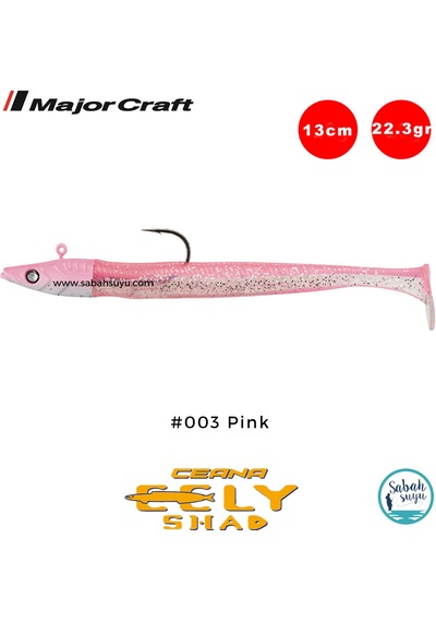 Major Craft Ceana Eely Shad Ces-130 13cm 22.3gr Silikon Balık 003 Pink