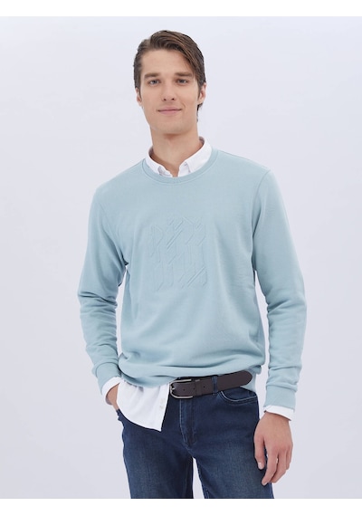 Kip Mint Bisiklet Yaka Baskılı Sweatshırt Çok Renkli