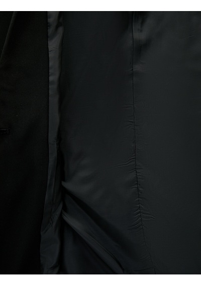 Koton Kemer Detaylı Geniş Yaka Uzun Kollu Blazer Ceket Siyah 7wak50048uw