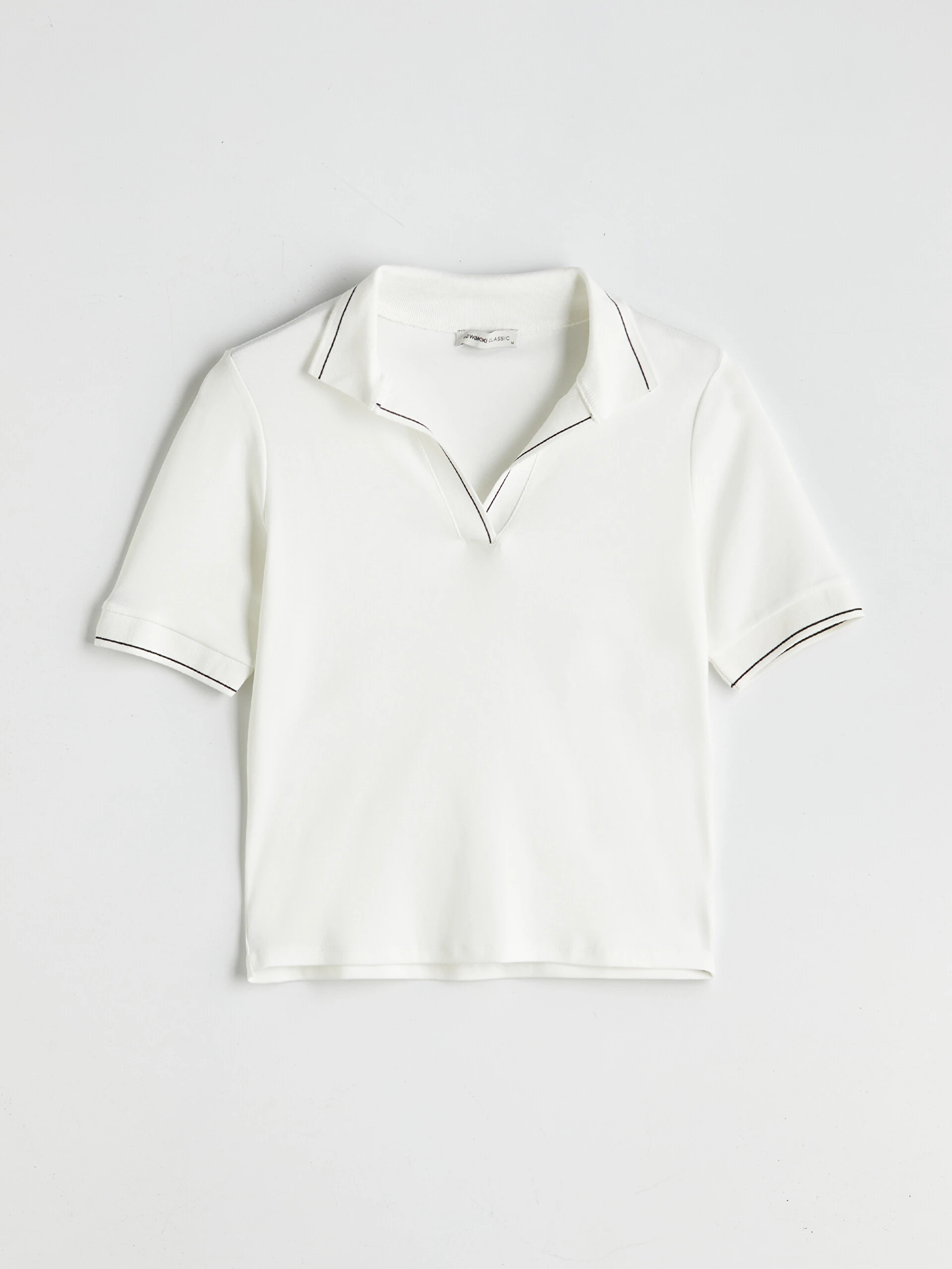 Lc Waikiki Lcwaıkıkı Classic Beyaz Polo Yaka Kadın Tişört