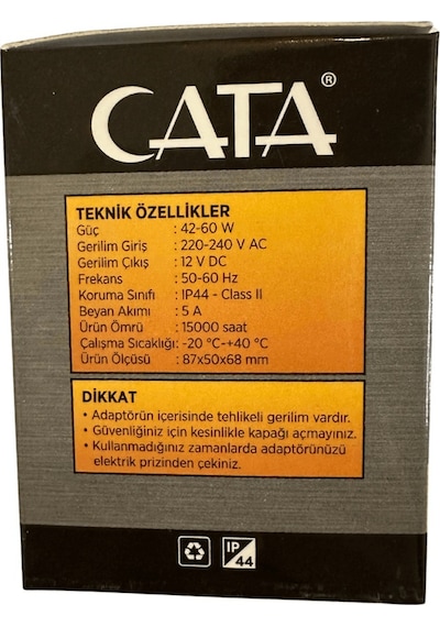 Cata Ct-2553 5 Amper 220v Fişli Adaptör