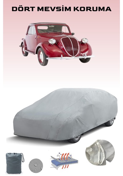 Gri Fiat 500 Topolino 1936 - 1948 Araba Brandası, Oto Örtüsü, Araba Çadırı Gri