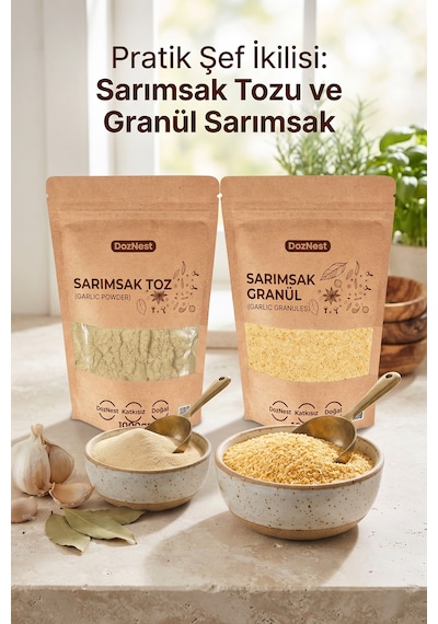 Doznest Pratik Şef İkilisi: Sarımsak Toz 200 Gr Ve Sarmısak Granül 200 Gr