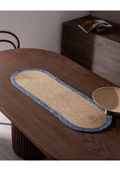 Madame Coco Alsace Masa Runner - Naturel/mavi 8684427227930 Çok Renkli