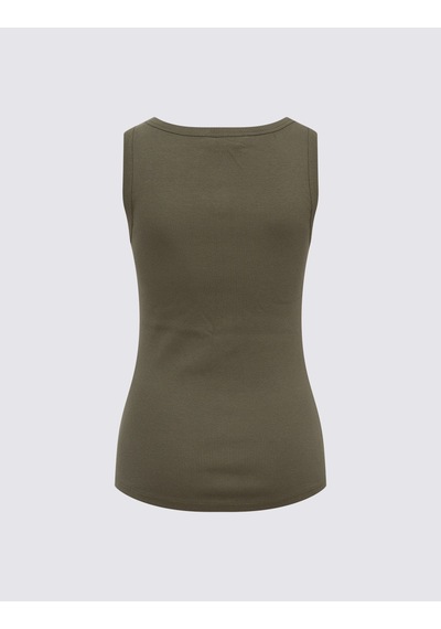 Marks & Spencer Pamuk Karışımlı Ribana Slim Fit Atlet Koyu Haki