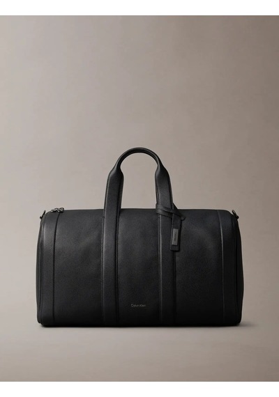 Calvin Klein Leather Large Duffle, Ub1 Siyah Erkek Spor Çantası