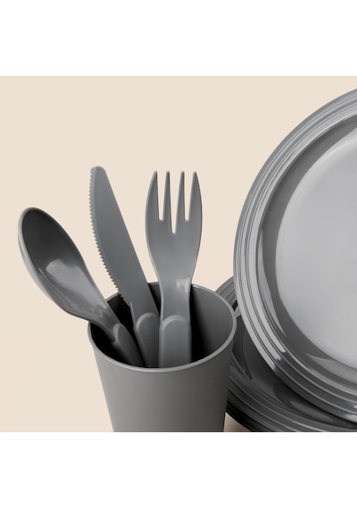 Living 6 Kişilik Piknik Seti - Antrasit Çok Renkli