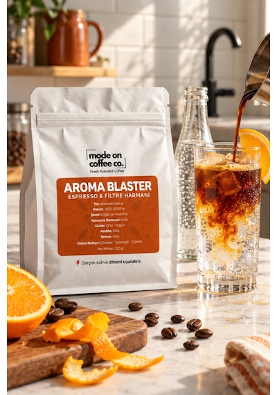 Aroma Blaster Filtre Ve Espresso Harmanı 200 Gr Natural Ve Yıkanmış Medium Kavrum - Filtre Makinesi İçin Öğütülmüş