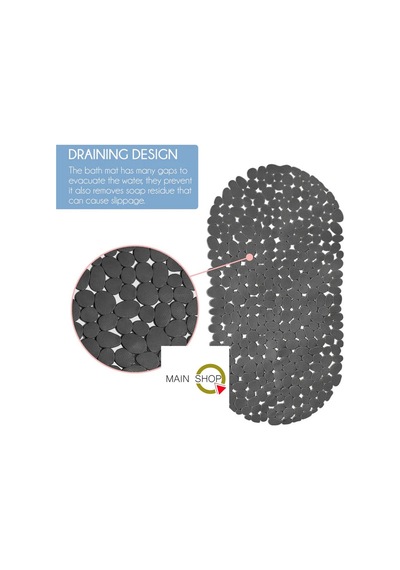 1 Adet Gri Banyo Duş Ve Küvet Kaydırmazı Vantuzlu Paspas 34x68 Cm Gri
