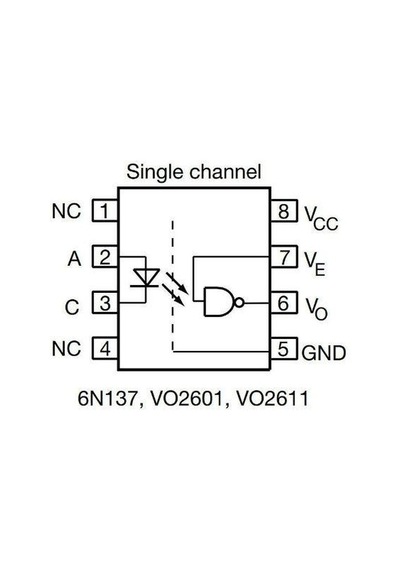 6N137 SOIC-8 Dijital Çıkışlı Optokuplör Entegresi