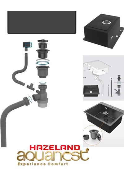 Hazeland Aquanest Steel Line Mutfak Eviyesi 60 45 Antrasit
