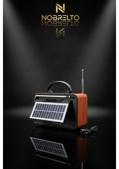 Nobrelto Rt-774 Nostaljik Ahşap Bluetooth Radyo - Işıklı Fenerli